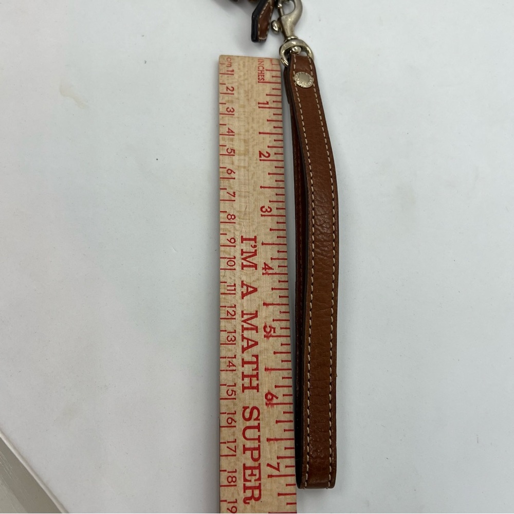 Dooney & Bourke Brown Leather Wristlet Zip Clutch Wallet | Classic Logo | EUC - Picture 11 of 11